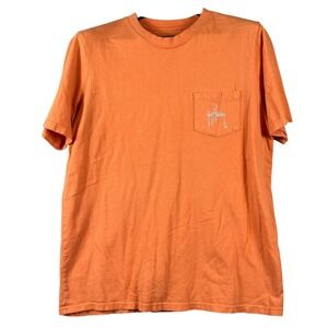 Guy Harvey Mens L Pocket T-Shirt Marlin Fishing Graphic Orange Coastal Gorpcore